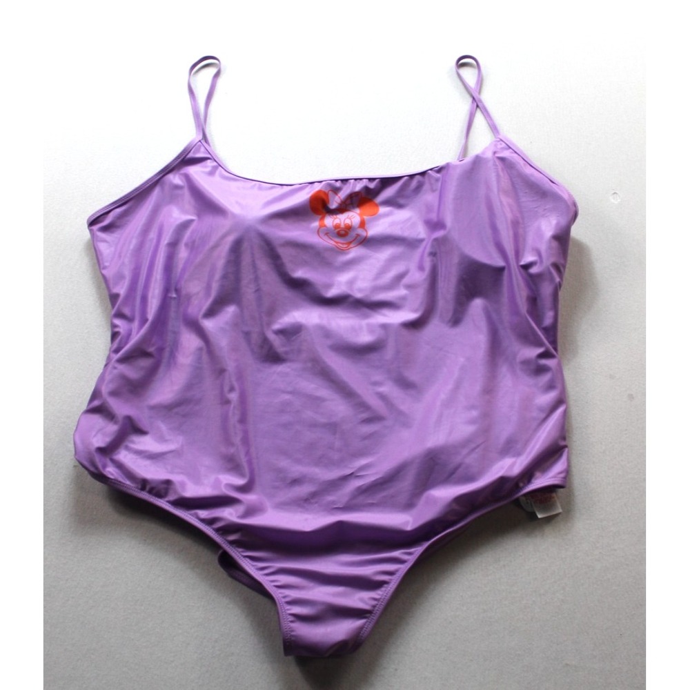Disney Women Purple Bathing Suit Casual Mickey Mouse Spaghetti Strap Size 3X